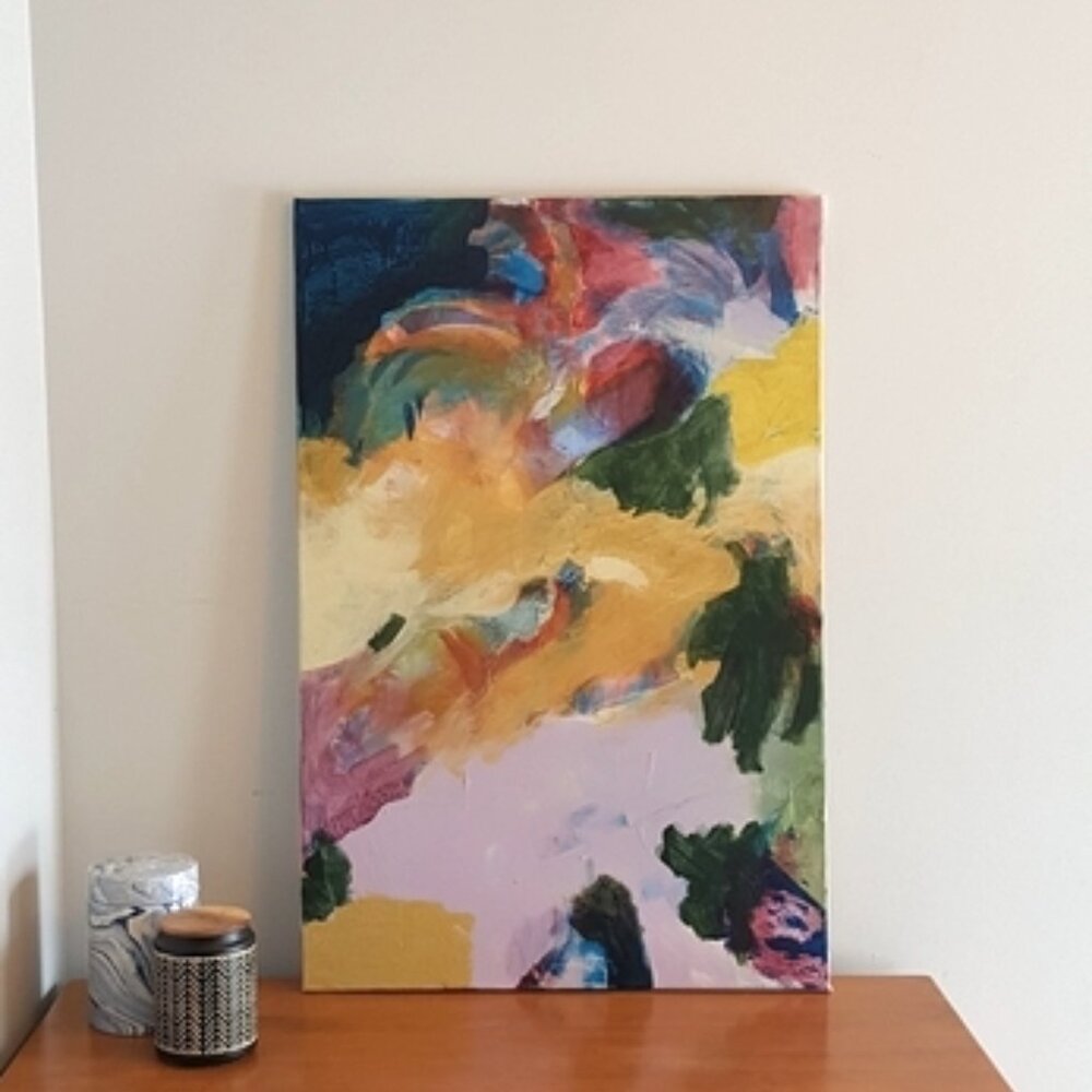 Original abstract Multicolor Canvas Art Contemporary Home Wall Painting 24x36